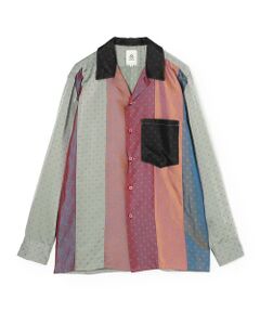 TOMORROWLAND / トゥモローランド シャツ・ブラウス | mando キュプラオープンカラーロングスリーブパッチワークシャツ