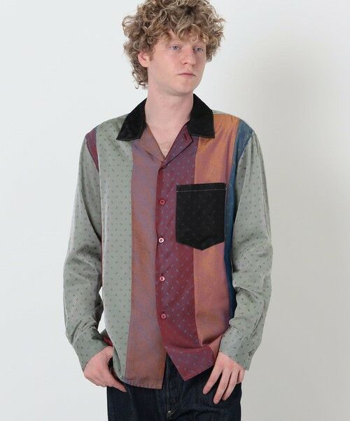 TOMORROWLAND / トゥモローランド シャツ・ブラウス | mando キュプラオープンカラーロングスリーブパッチワークシャツ | 詳細2