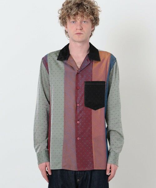 TOMORROWLAND / トゥモローランド シャツ・ブラウス | mando キュプラオープンカラーロングスリーブパッチワークシャツ | 詳細3