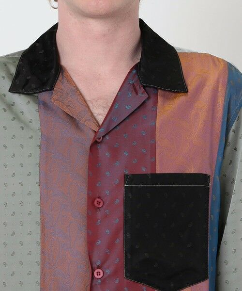 TOMORROWLAND / トゥモローランド シャツ・ブラウス | mando キュプラオープンカラーロングスリーブパッチワークシャツ | 詳細6