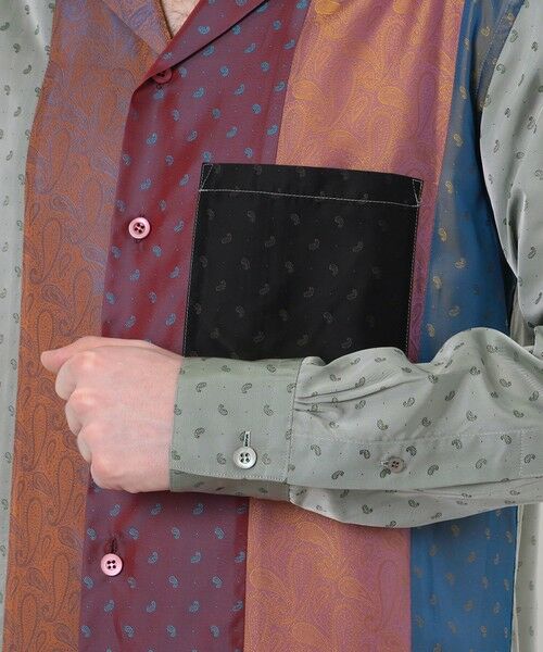 TOMORROWLAND / トゥモローランド シャツ・ブラウス | mando キュプラオープンカラーロングスリーブパッチワークシャツ | 詳細8