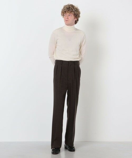 TOMORROWLAND / トゥモローランド スラックス・ドレスパンツ | BERNARD ZINS H8 ウールストライプ 2プリーツトラウザーズ | 詳細1