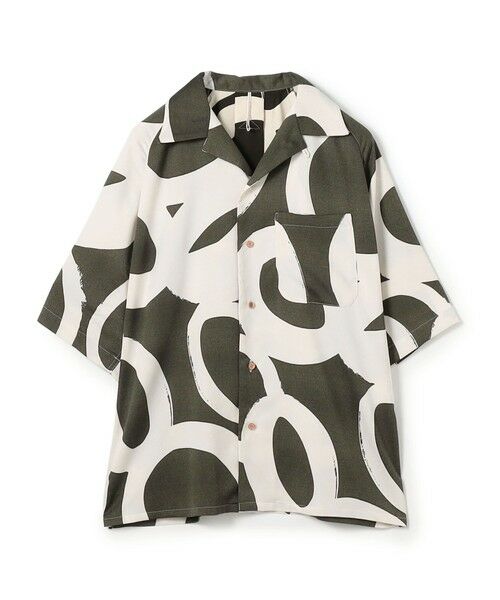 TOMORROWLAND / トゥモローランド シャツ・ブラウス | 【別注】m's braque ポリエステル オープンカラー ハーフスリーブシャツ（56 カーキ系）