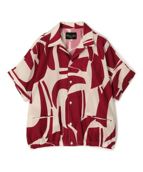 TOMORROWLAND / トゥモローランド シャツ・ブラウス | 【別注】HAVERSACK ATTIRE 総柄プリント オープンカラーハーフスリーブシャツ（36 レッド系）