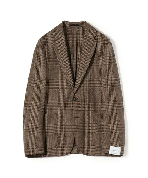 TOMORROWLAND / トゥモローランド テーラードジャケット | CARUSO Butterfly ウールグレンチェック シングルブレステッド2Bジャケット（46 ブラウン系）