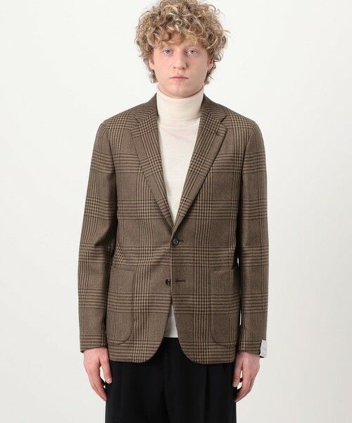 TOMORROWLAND / トゥモローランド テーラードジャケット | CARUSO Butterfly ウールグレンチェック シングルブレステッド2Bジャケット | 詳細3