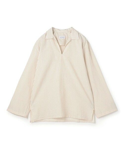 TOMORROWLAND / トゥモローランド シャツ・ブラウス | 【別注】Salbatore Piccolo HAVANA コットンストライプ プルオーバーロングスリーブ カプリシャツ（42 ベージュ系）