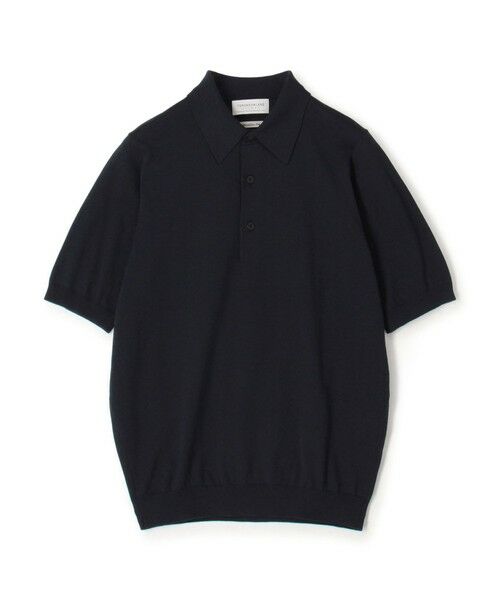 TOMORROWLAND / トゥモローランド ポロシャツ | TOMORROWLAND tricot シルクコットン ニットポロシャツ SESIA（67 ネイビー）