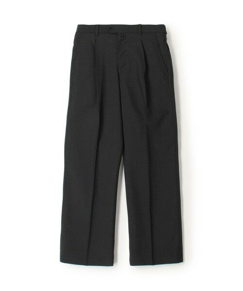 TOMORROWLAND / トゥモローランド スラックス・ドレスパンツ | ポリエステルウールトロピカル 2タックワイドストレートアジャスターパンツ（17 チャコールグレー）