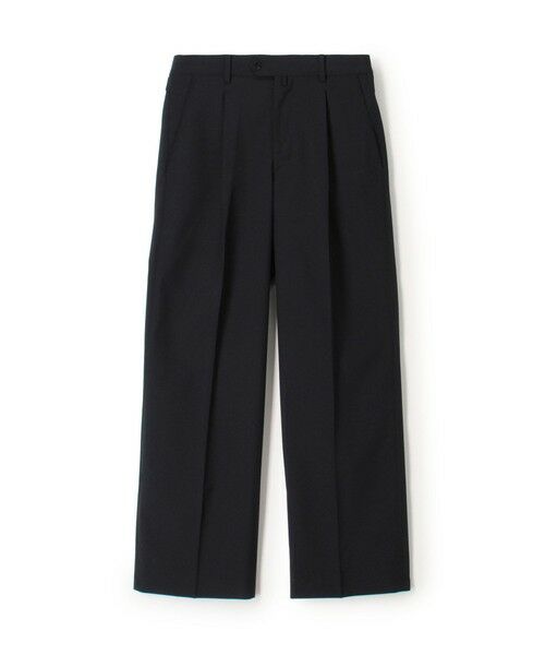 TOMORROWLAND / トゥモローランド スラックス・ドレスパンツ | ポリエステルウールトロピカル 2タックワイドストレートアジャスターパンツ（69 ネイビー）