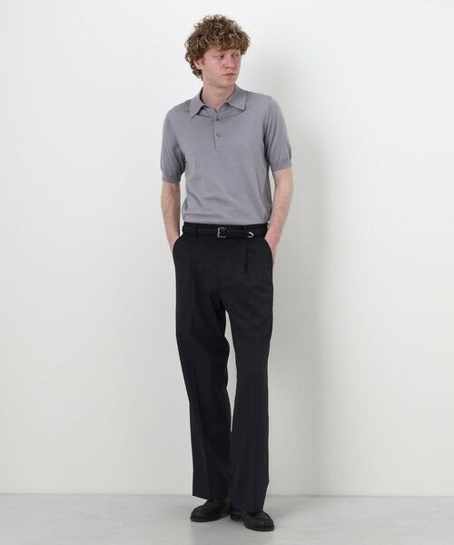 TOMORROWLAND / トゥモローランド スラックス・ドレスパンツ | ポリエステルウールトロピカル 2タックワイドストレートアジャスターパンツ | 詳細1