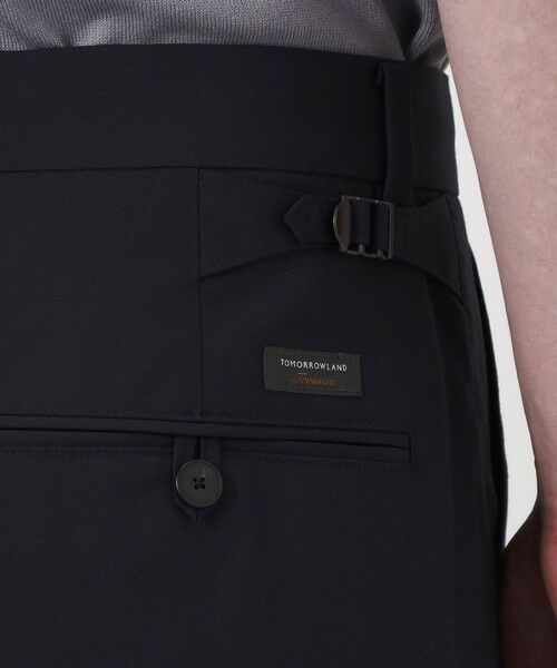 TOMORROWLAND / トゥモローランド スラックス・ドレスパンツ | ポリエステルウールトロピカル 2タックワイドストレートアジャスターパンツ | 詳細10