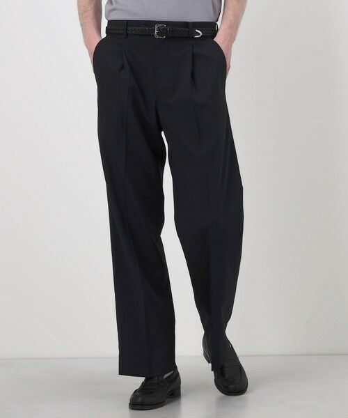 TOMORROWLAND / トゥモローランド スラックス・ドレスパンツ | ポリエステルウールトロピカル 2タックワイドストレートアジャスターパンツ | 詳細2