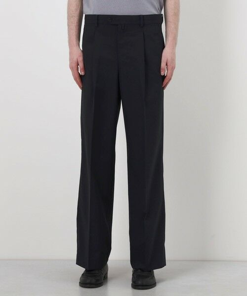 TOMORROWLAND / トゥモローランド スラックス・ドレスパンツ | ポリエステルウールトロピカル 2タックワイドストレートアジャスターパンツ | 詳細3