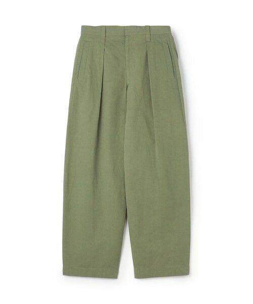 TOMORROWLAND / トゥモローランド その他パンツ | コットンリネンスラブ 1プリーツカーブパンツ(55 カーキ)