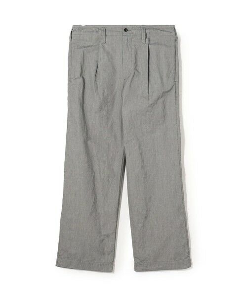TOMORROWLAND / トゥモローランド チノ・ワークパンツ | コットンリネンキュプラ 1プリーツワイドストレート バレルパンツ(16 グレー系)