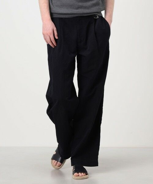 TOMORROWLAND / トゥモローランド チノ・ワークパンツ | コットンリネンキュプラ 1プリーツワイドストレート バレルパンツ | 詳細2