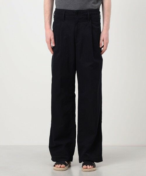 TOMORROWLAND / トゥモローランド チノ・ワークパンツ | コットンリネンキュプラ 1プリーツワイドストレート バレルパンツ | 詳細3