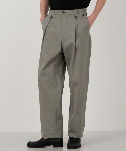 TOMORROWLAND / トゥモローランド チノ・ワークパンツ | 60/2コットンギャバジン 1タックペグトップパンツ | 詳細2