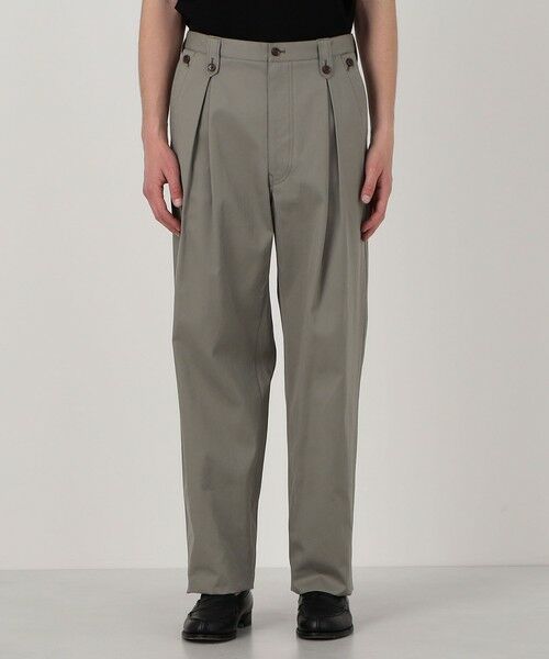 TOMORROWLAND / トゥモローランド チノ・ワークパンツ | 60/2コットンギャバジン 1タックペグトップパンツ | 詳細3