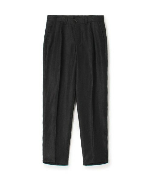 TOMORROWLAND / トゥモローランド スラックス・ドレスパンツ | 【別注】Salbatore Piccolo MARCELLO リネン1プリーツテーパードパンツ(19 ブラック)