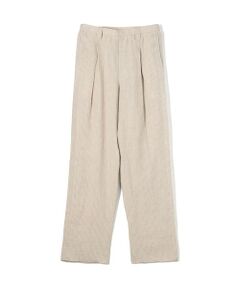 TOMORROWLAND / トゥモローランド スラックス・ドレスパンツ | リネンアムンゼンストライプ 1プリーツテーパード ペグトップパンツ