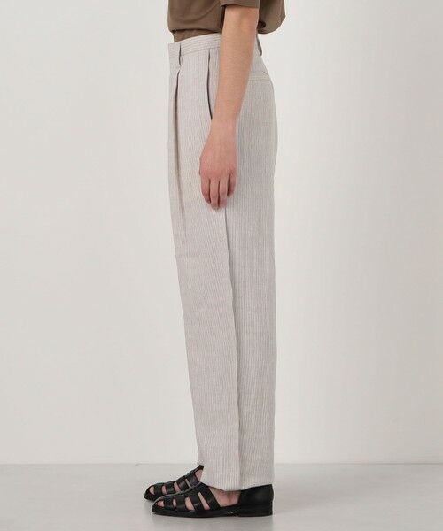 TOMORROWLAND / トゥモローランド スラックス・ドレスパンツ | リネンアムンゼンストライプ 1プリーツテーパード ペグトップパンツ | 詳細4