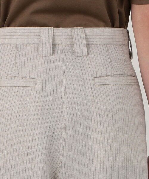 TOMORROWLAND / トゥモローランド スラックス・ドレスパンツ | リネンアムンゼンストライプ 1プリーツテーパード ペグトップパンツ | 詳細7