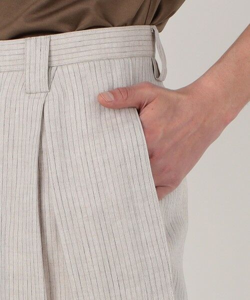 TOMORROWLAND / トゥモローランド スラックス・ドレスパンツ | リネンアムンゼンストライプ 1プリーツテーパード ペグトップパンツ | 詳細8