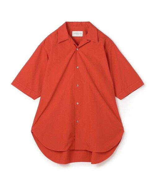 TOMORROWLAND / トゥモローランド シャツ・ブラウス | 120/2コットン オープンカラーハーフスリーブ ロングシャツ(33 オレンジ)