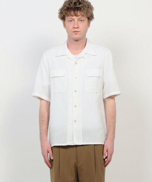 TOMORROWLAND / トゥモローランド シャツ・ブラウス | 【別注】Salbatore Piccolo BRYAN コットンメッシュ ダブルポケットオープンカラー ハーフスリーブシャツ | 詳細3