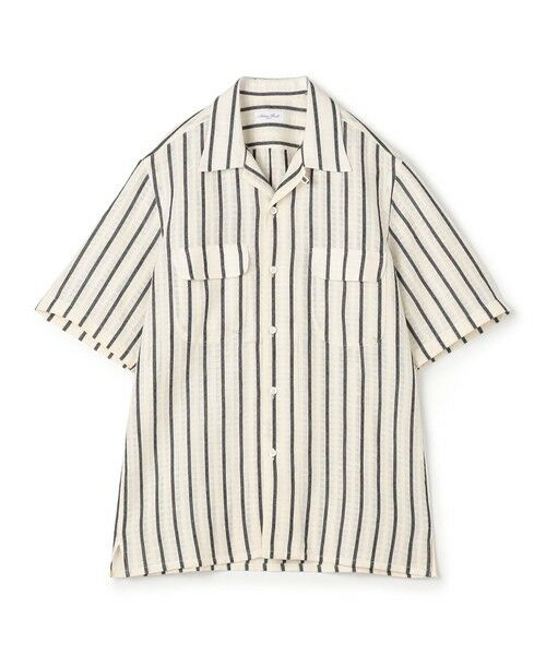 TOMORROWLAND / トゥモローランド シャツ・ブラウス | 【別注】Salbatore Piccolo BRYAN コットンリネンストライプ オープンカラー ハーフスリーブシャツ（12 ホワイト系）