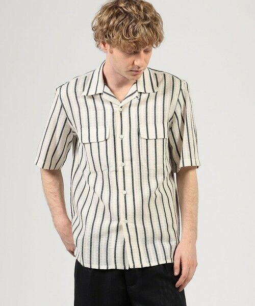 TOMORROWLAND / トゥモローランド シャツ・ブラウス | 【別注】Salbatore Piccolo BRYAN コットンリネンストライプ オープンカラー ハーフスリーブシャツ | 詳細1