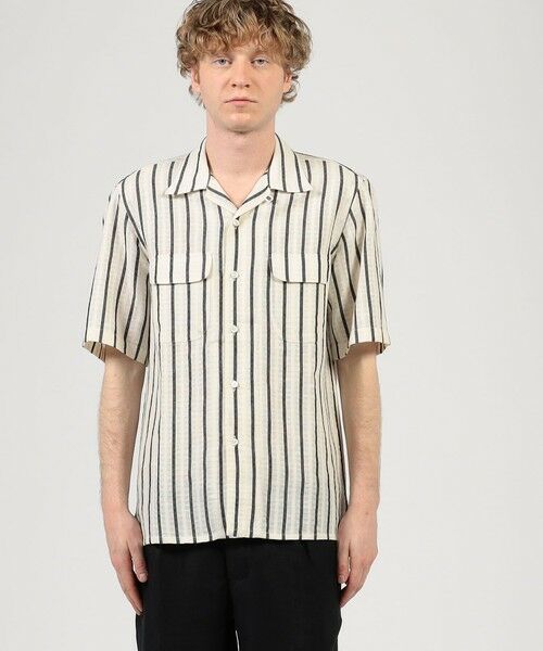 TOMORROWLAND / トゥモローランド シャツ・ブラウス | 【別注】Salbatore Piccolo BRYAN コットンリネンストライプ オープンカラー ハーフスリーブシャツ | 詳細2
