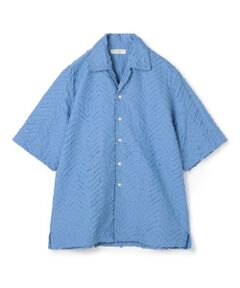 TOMORROWLAND / トゥモローランド シャツ・ブラウス | コットンブロード ステッチパターン オープンカラーハーフスリーブシャツ