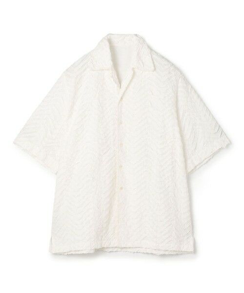 TOMORROWLAND / トゥモローランド シャツ・ブラウス | コットンブロード ステッチパターン オープンカラーハーフスリーブシャツ（11 ホワイト）