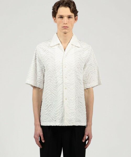 TOMORROWLAND / トゥモローランド シャツ・ブラウス | コットンブロード ステッチパターン オープンカラーハーフスリーブシャツ | 詳細2