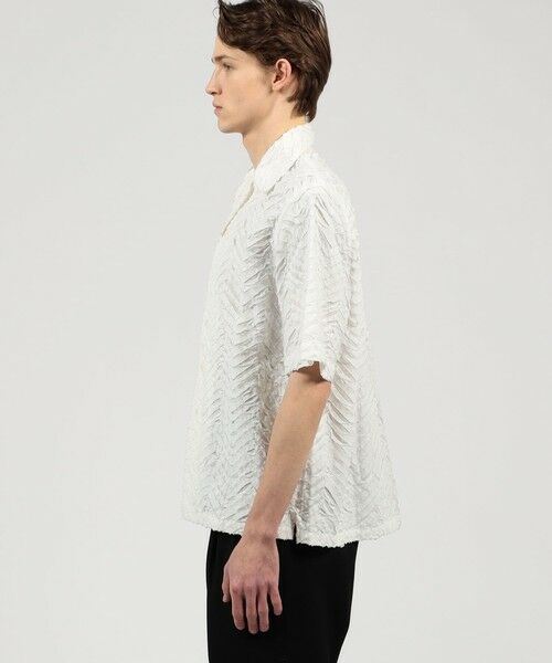 TOMORROWLAND / トゥモローランド シャツ・ブラウス | コットンブロード ステッチパターン オープンカラーハーフスリーブシャツ | 詳細3