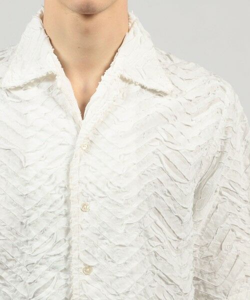 TOMORROWLAND / トゥモローランド シャツ・ブラウス | コットンブロード ステッチパターン オープンカラーハーフスリーブシャツ | 詳細5