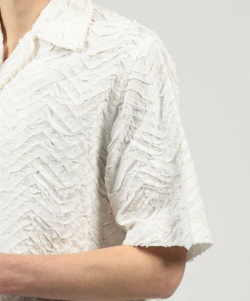 TOMORROWLAND / トゥモローランド シャツ・ブラウス | コットンブロード ステッチパターン オープンカラーハーフスリーブシャツ | 詳細6