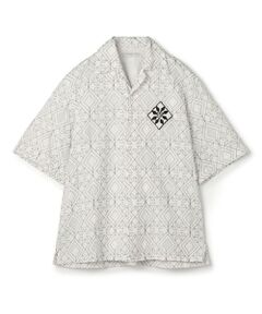 TOMORROWLAND / トゥモローランド シャツ・ブラウス | コットンローン刺繍ステッチ オープンカラーハーフスリーブシャツ