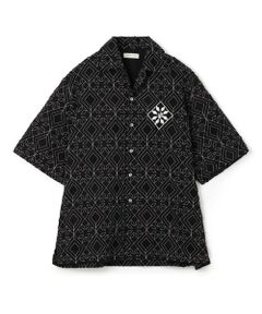 TOMORROWLAND / トゥモローランド シャツ・ブラウス | コットンローン刺繍ステッチ オープンカラーハーフスリーブシャツ