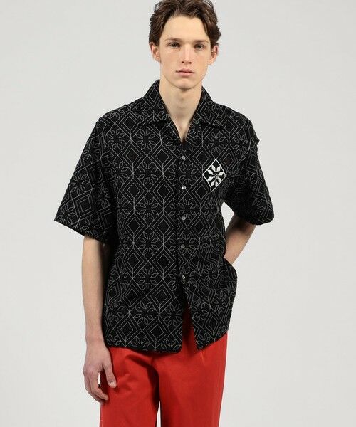 TOMORROWLAND / トゥモローランド シャツ・ブラウス | コットンローン刺繍ステッチ オープンカラーハーフスリーブシャツ | 詳細1