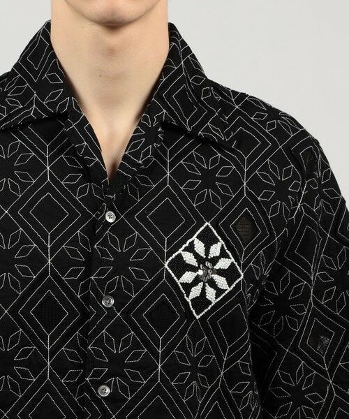 TOMORROWLAND / トゥモローランド シャツ・ブラウス | コットンローン刺繍ステッチ オープンカラーハーフスリーブシャツ | 詳細5