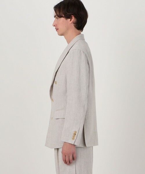 TOMORROWLAND / トゥモローランド テーラードジャケット | リネンアムンゼンストライプ ダブルブレステッド6Bジャケット | 詳細4