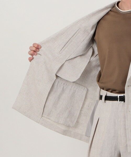 TOMORROWLAND / トゥモローランド テーラードジャケット | リネンアムンゼンストライプ ダブルブレステッド6Bジャケット | 詳細6