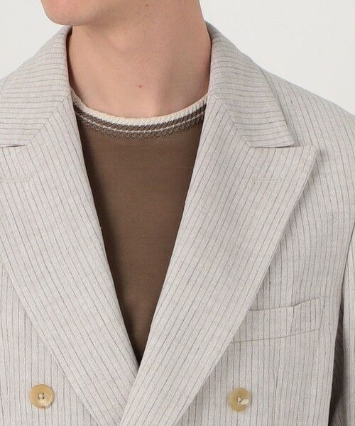 TOMORROWLAND / トゥモローランド テーラードジャケット | リネンアムンゼンストライプ ダブルブレステッド6Bジャケット | 詳細7