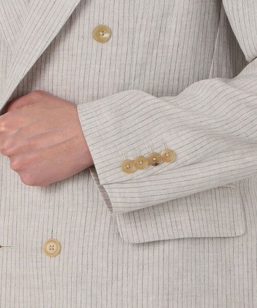 TOMORROWLAND / トゥモローランド テーラードジャケット | リネンアムンゼンストライプ ダブルブレステッド6Bジャケット | 詳細9