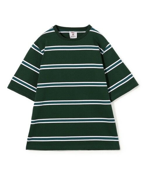 TOMORROWLAND / トゥモローランド カットソー | 【別注】BARBARIAN コットンボーダー ハーフスリーブ クルーネックカットソー（58 グリーン系）