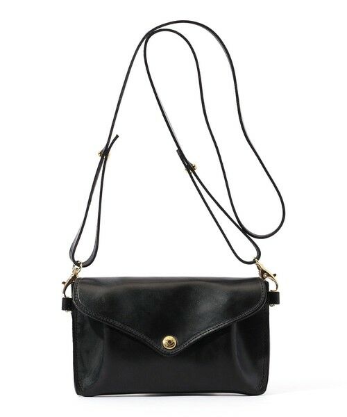 TOMORROWLAND / トゥモローランド ショルダーバッグ | 【別注】GLENROYAL MEDIUM PURSE WITH STRAP ブライドルレザー ショルダーミニバッグ（19 ブラック）